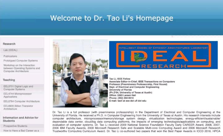 李涛在佛罗里达大学实验室的网页.jpg