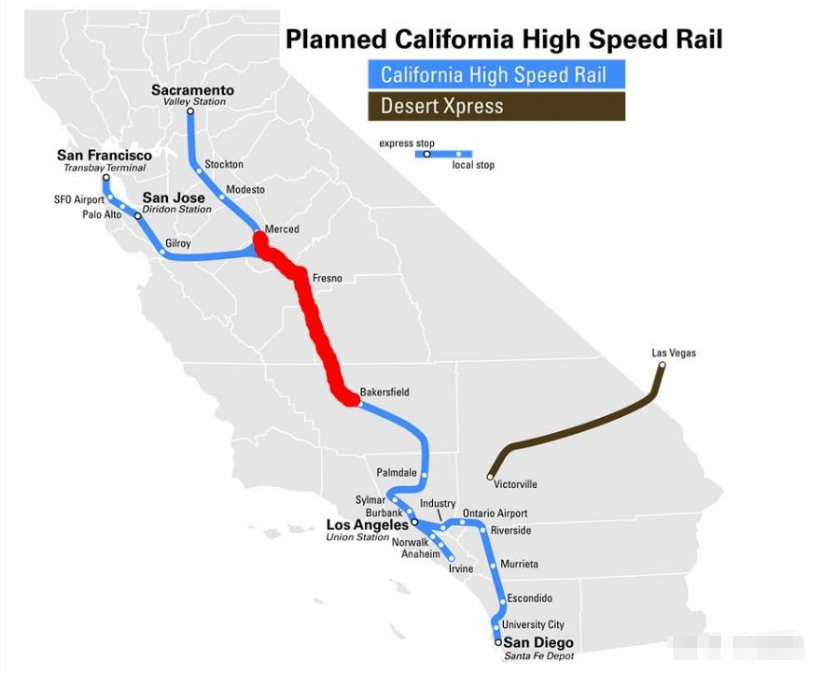 连接洛杉矶和旧金山，全长500英里的高速铁路系统，将使乘客能够在数小时内穿越两个城市 ...